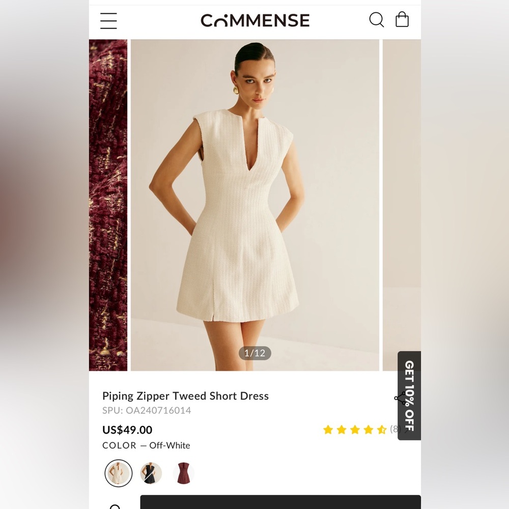 Commense Off-White Mini Dress